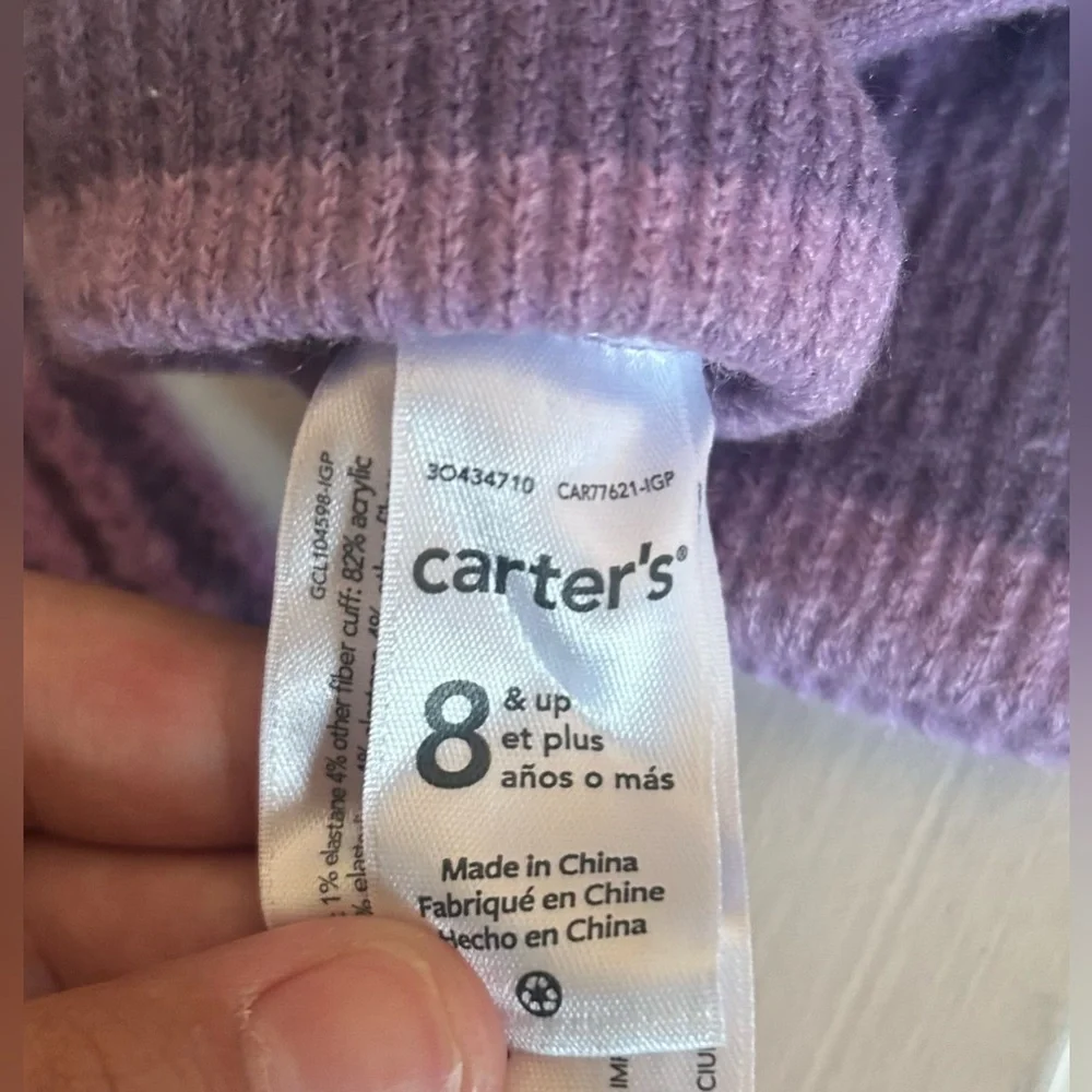 Carter's Purple Mittens Cozy Knit Accessories